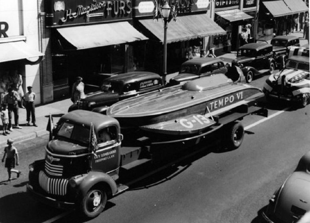 1940 Main St parade COE w-hydroplane boat.jpg