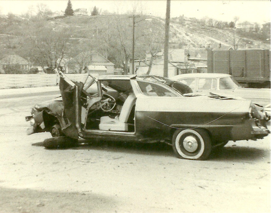 1955 STEERING WHEEL AFTER COLLISION.JPEG
