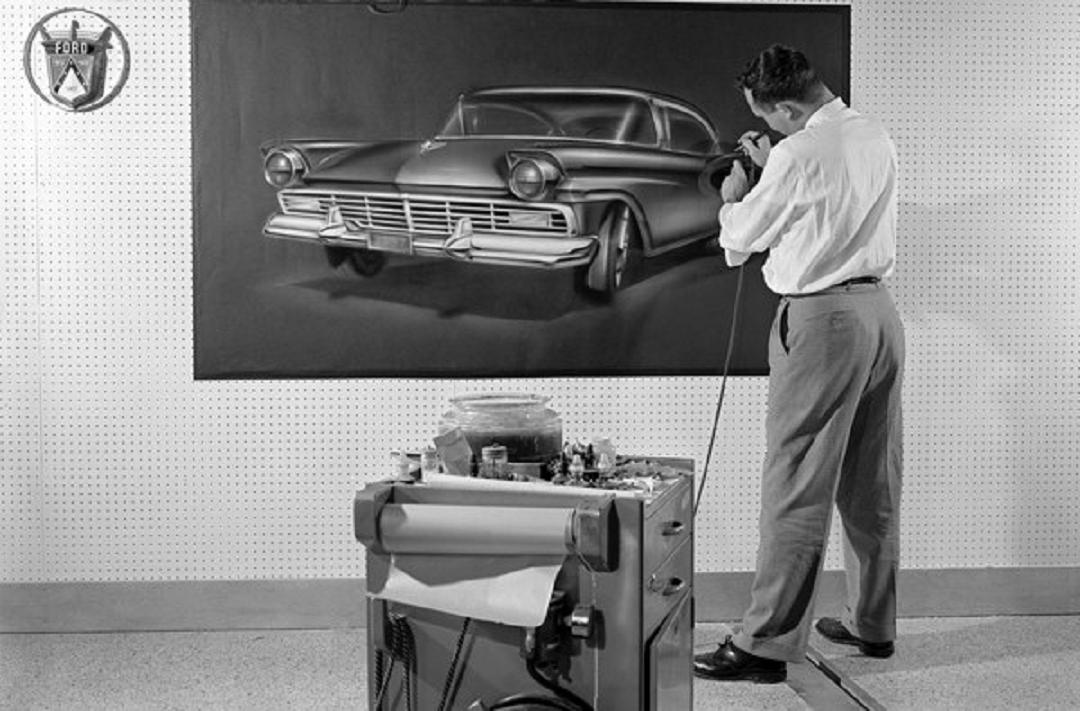 1956 Ford Styling Department airbrushing.jpg