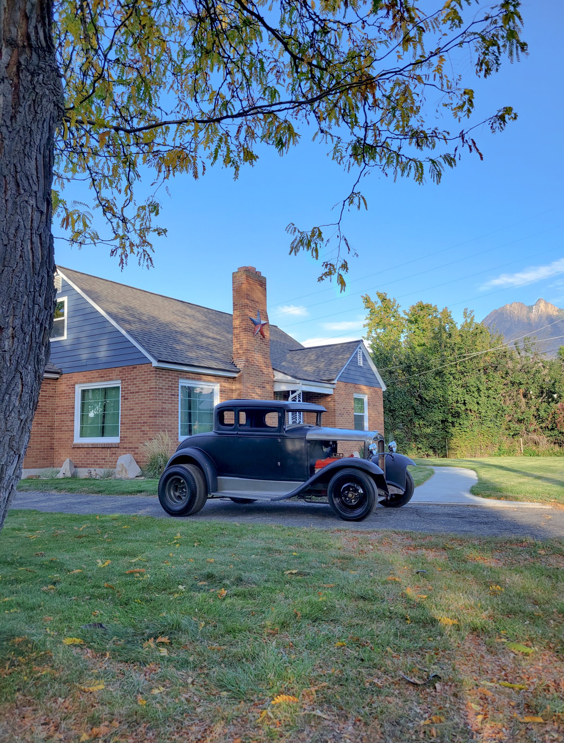 1960s Model A Hotrod out on the driveway.jpg