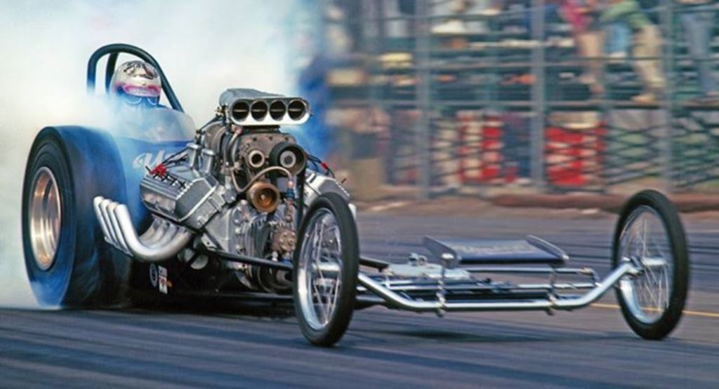 1964 - Tom McEwen in Lou Baney's Yeakel Plymouth sponsored dragster at Lions.jpg