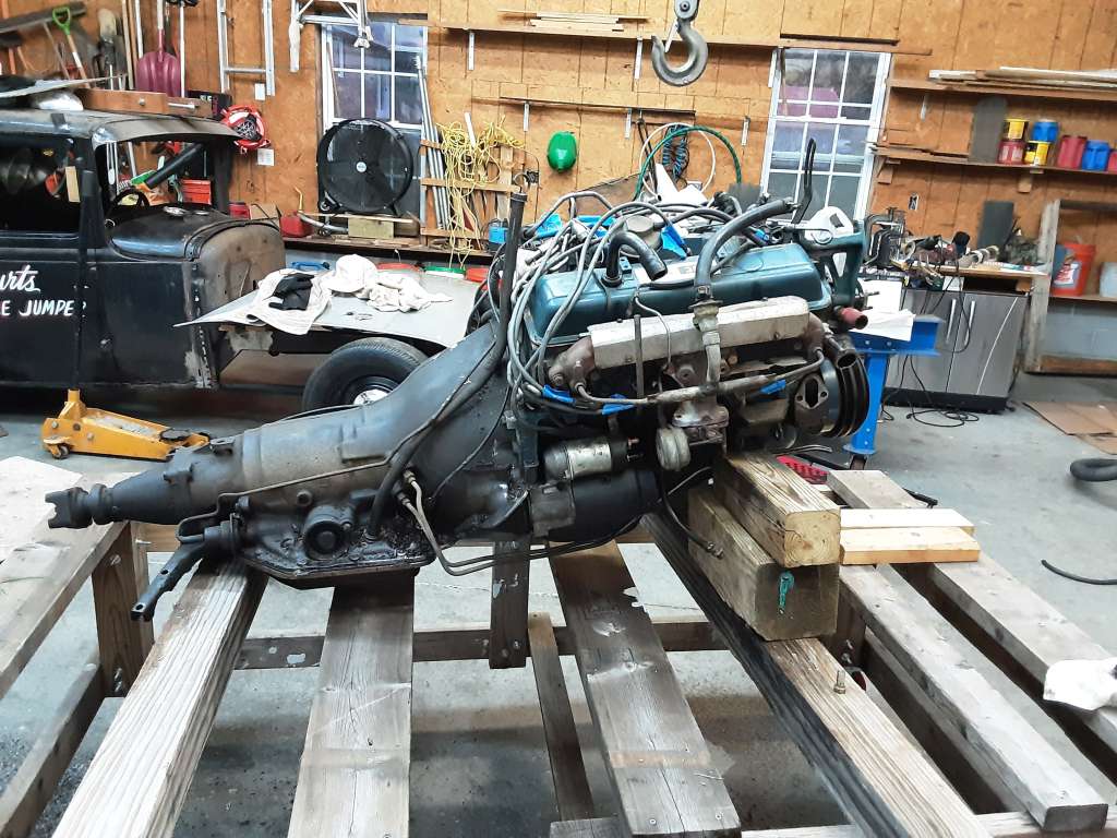 361 101320 Donor engine and trans out on body cart.jpg