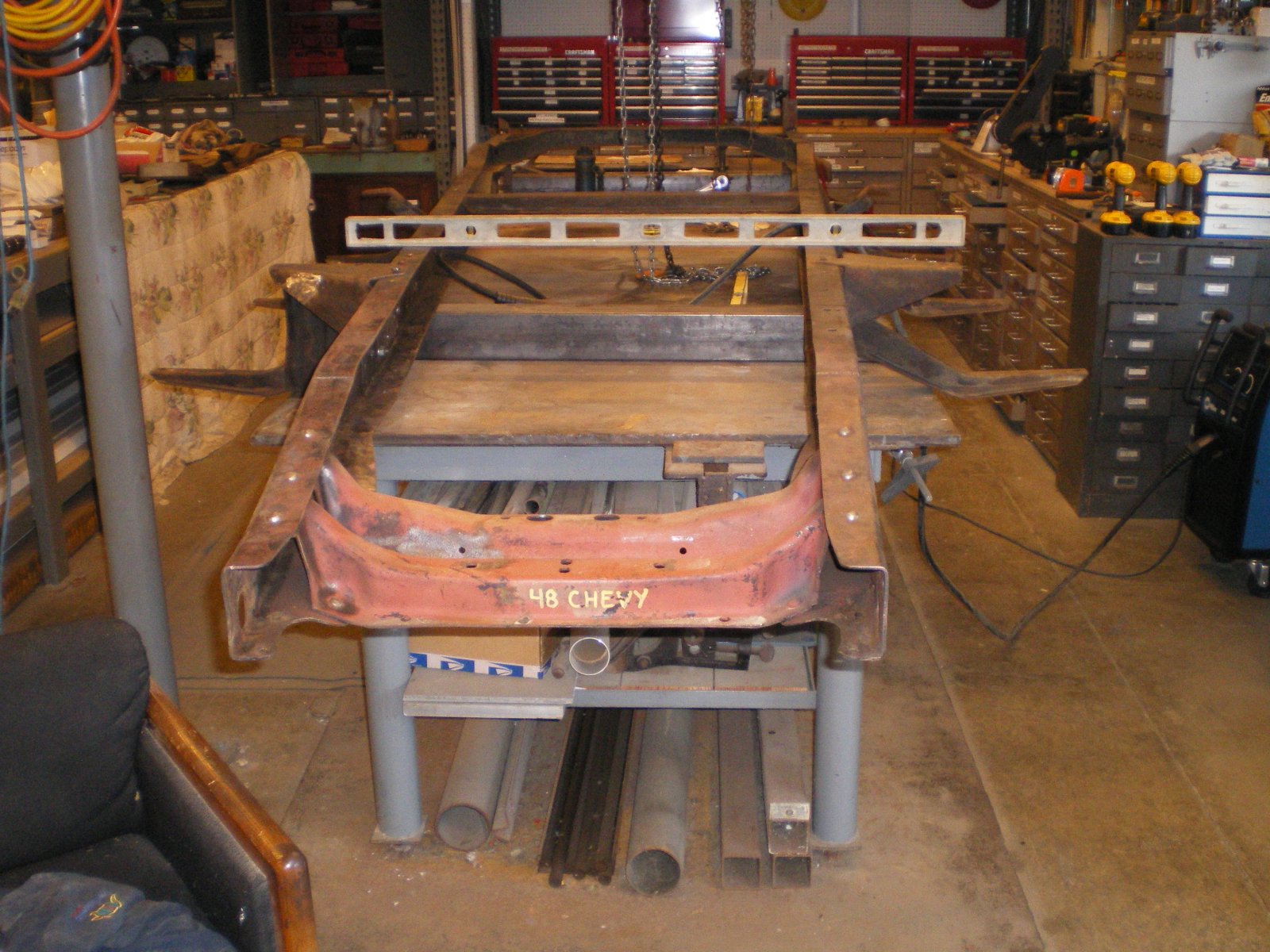 49 Chevy bare frame.JPG