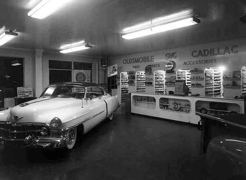 52 Olds GMC Caddy parts room.JPG