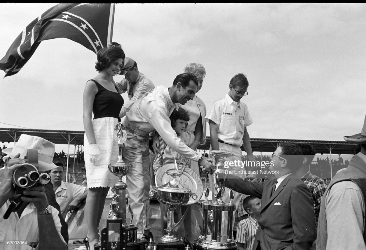 8 Darlington Southern 500 Stock Car Race. Ned Jarrett with wife, daughter, c.jpg