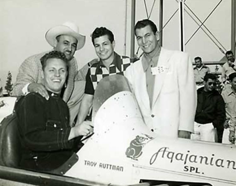 84Troy Ruttman, J.C. Agajanian, boxer Art Aragon, unk.JPG