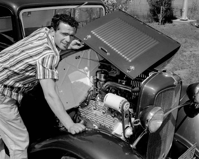 Andy Brizio & his Deuce 5wd - circa 1958 (by George Barris).jpg