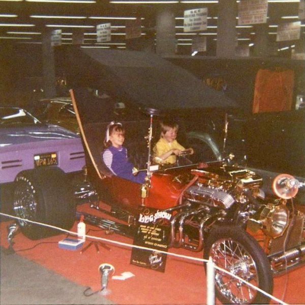 Brizio kids in Danny Eichstedt's LEG SHOW T-Bucket at (Oakland) GNRS.jpg