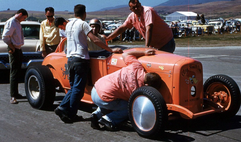 Burkhart, Brammer, and Burns '29 roadster at Half Moon Bay (by Rudy Perez).png