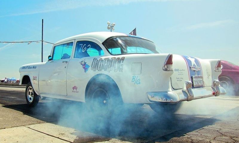 Dave Tanimura in his UNDERDOG '55 Chevy @ Eagle Field.jpg