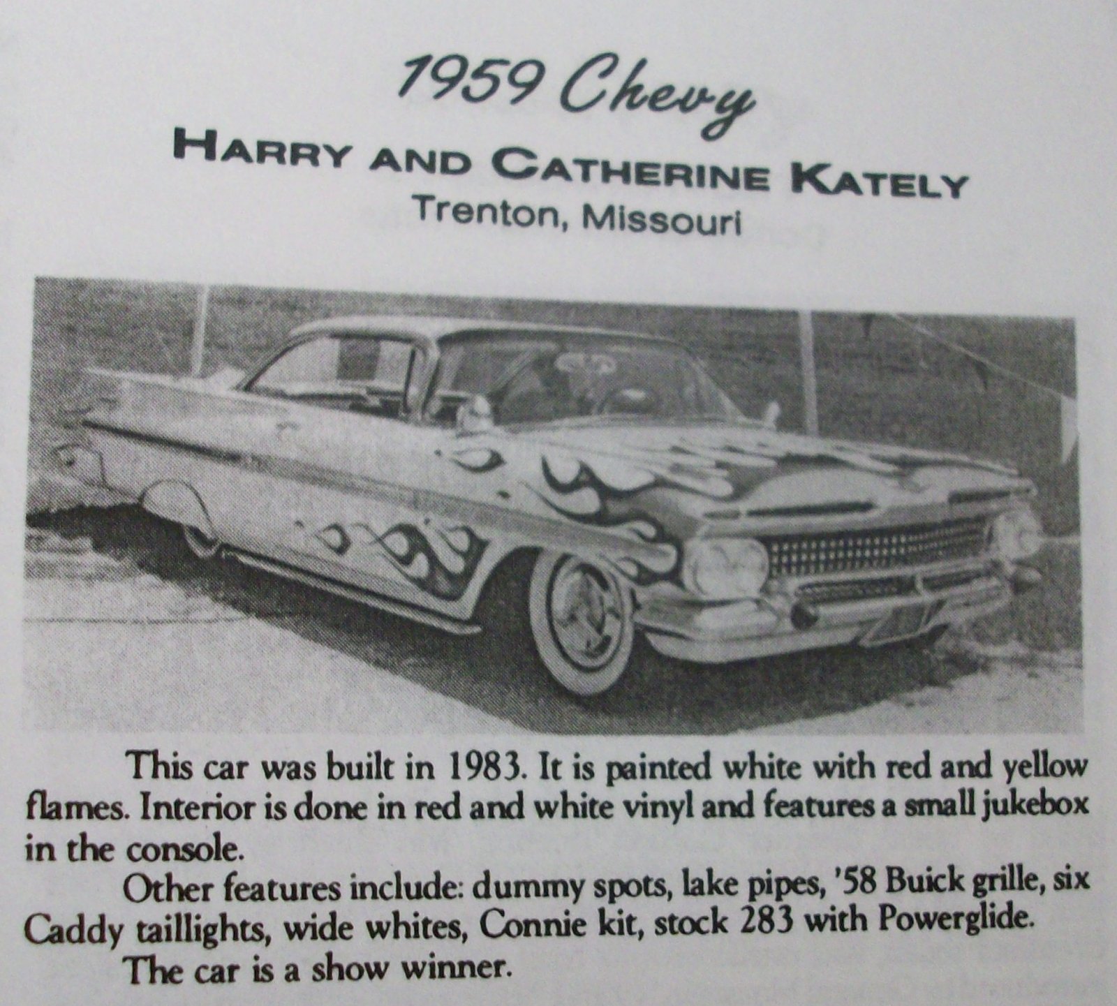 Harry n Catherine Kately 1959 Impala a 1st KKOA p145.JPG