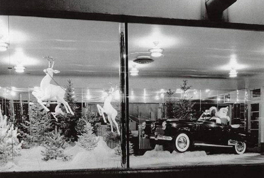 holiday Christmas car dealership 1950 Studebaker w-Santa Claus.jpg