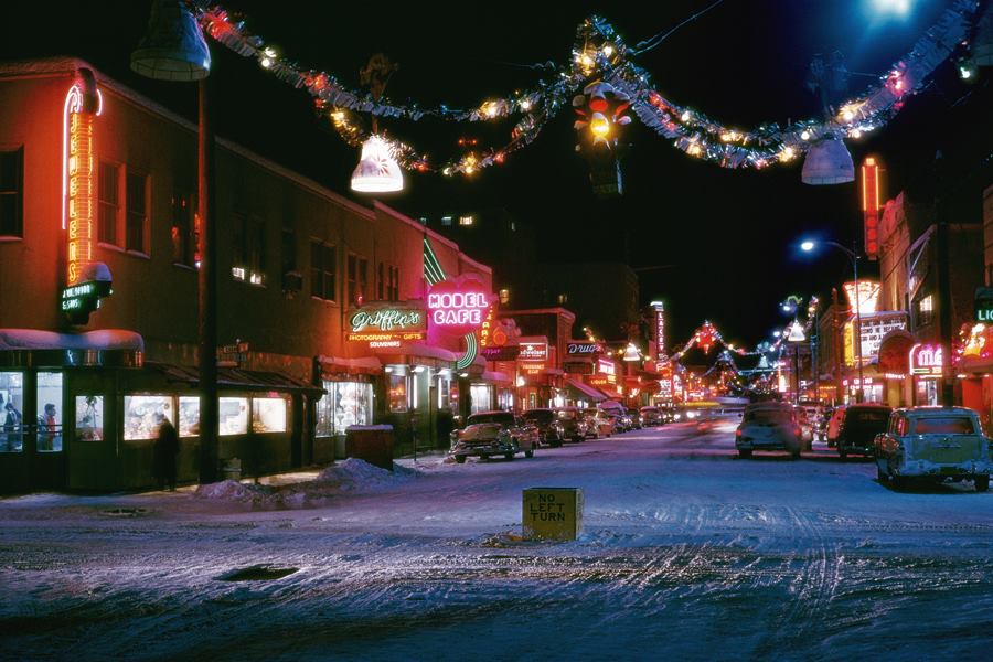 holiday Christmas street scene 1959 street scene Fairbanks AK during Christmas.jpg