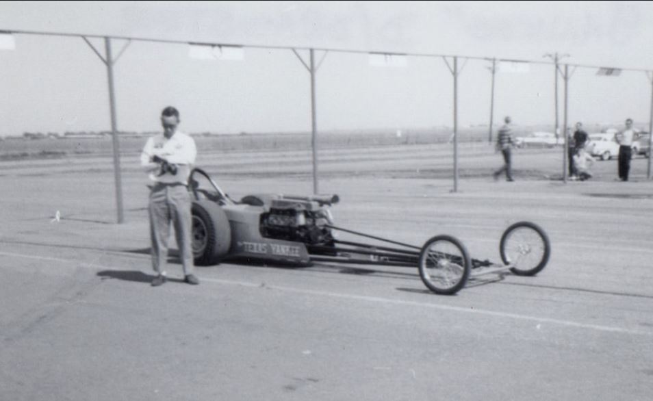 Jerry Agrima and his Mercedes DDragster. The chassis was built by drag racing legend Eddie Hill..JPG