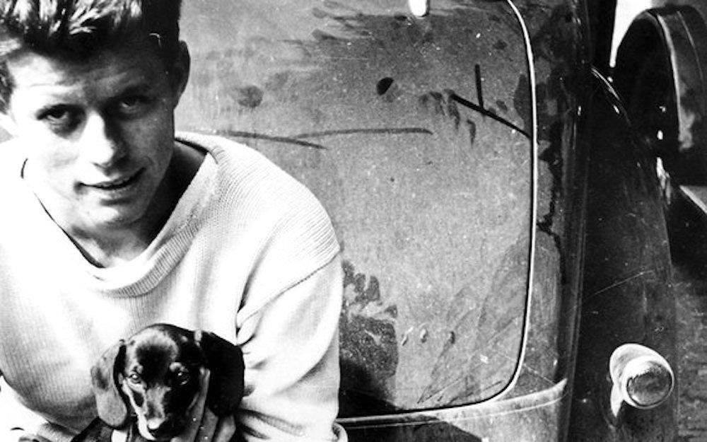 John F. Kennedy with his dog Dunker, 1938.jpg