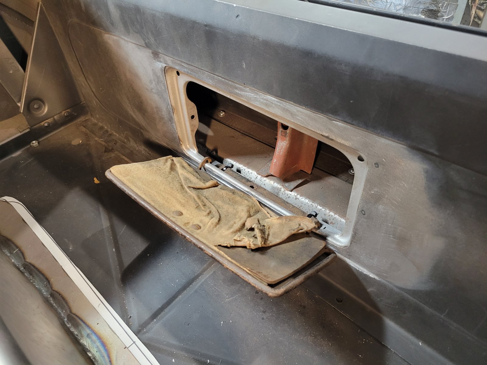 Model A Trunk Access Panel 1936 Ford Glovebox Door Open.jpg