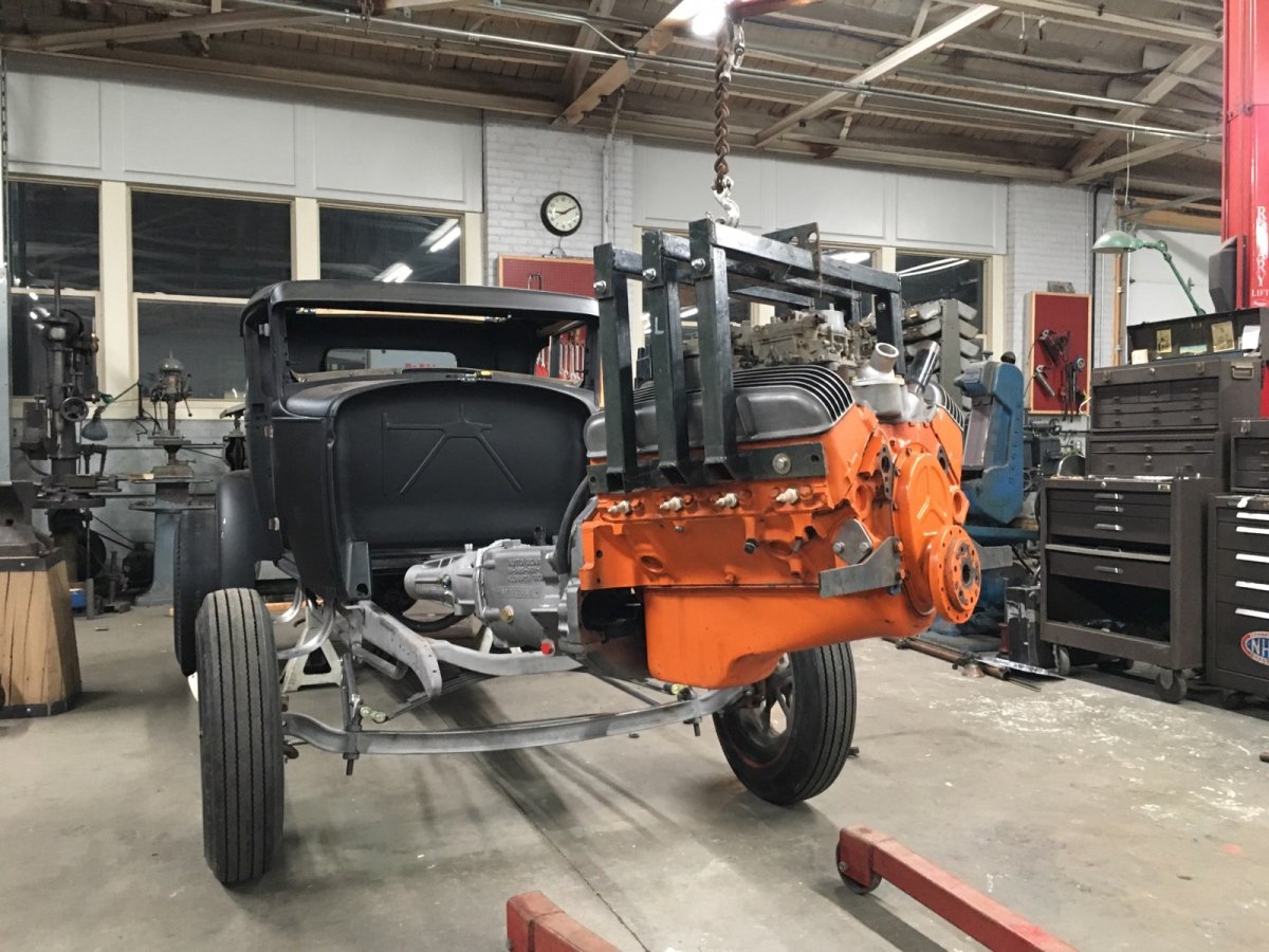 Model A with Hurst Front Motor Mount Fabrication.jpg