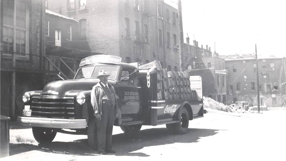 Old English Beverage truck with owner Ira Erb.jpg