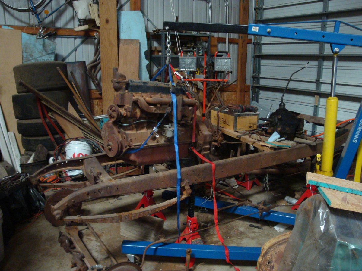 pulling the 194 Chevy 6 from roadster frame.jpg