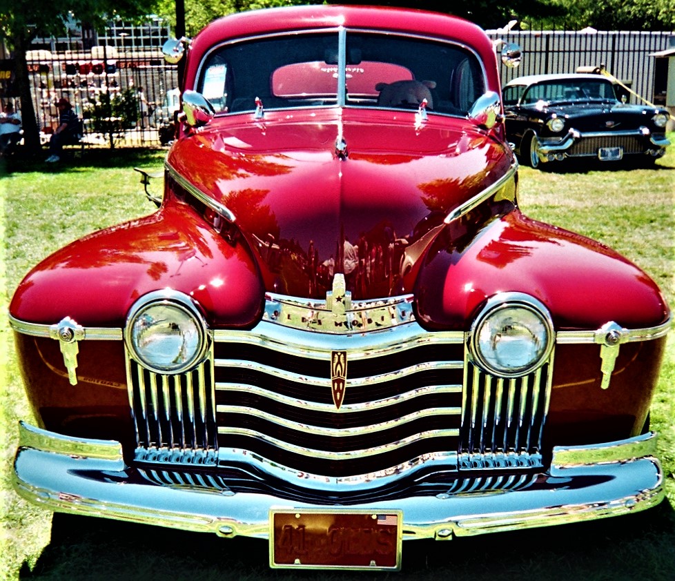 red 41 olds nose and grille.jpg