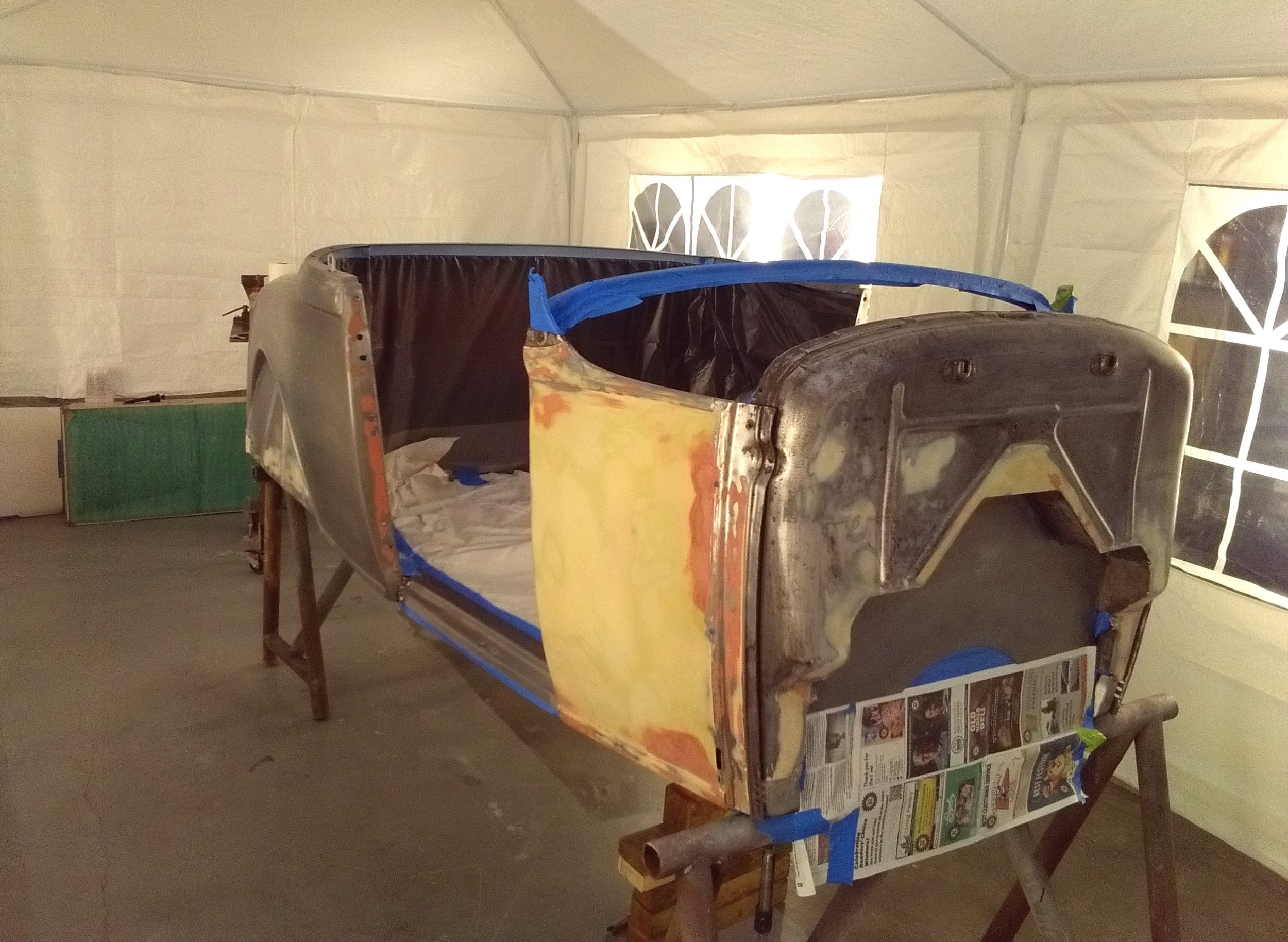 roadster in paint booth.JPG