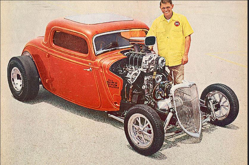 Sheldon Schmit & his '34 Ford coupe.JPG