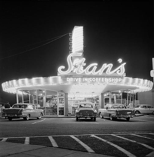 Stan\'s Drive In Restaurant on the south-east corner of Highland and Sunset Blvd in the 1950s.jpg