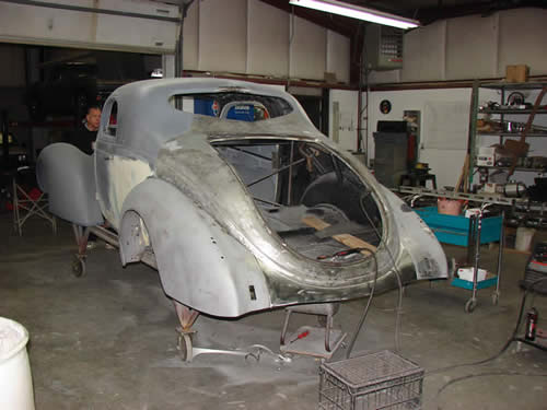 Studebaker in shop.JPG