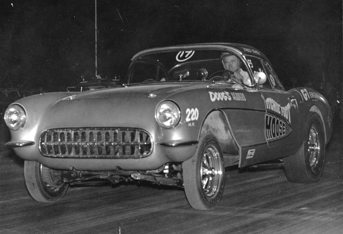 The 57 drag racing as The Itchy Foot Moose at Ramona Raceway San Diego CA 1967..jpg