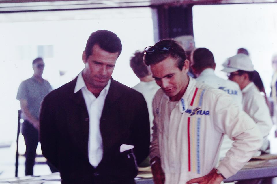 This is Peter Revson chatting with actor James Garner.jpg