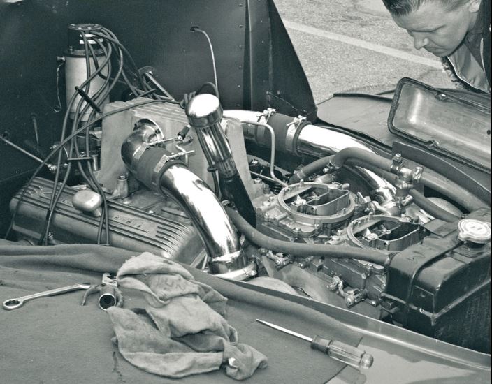 Wow twin turboed SBC using FI intake way back in 1965 Winternationals.JPG