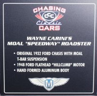 Wayne Carini\'s MOAL \'SPEEDWAY\' Roadster @ GG\'s WCNs (show card).JPG