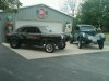 gassers in front of barn henry j then willys.jpg