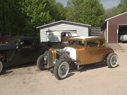 hotrods in the garage