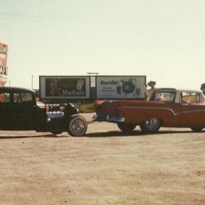 Late August 1958: Flat-towed the car to OKC