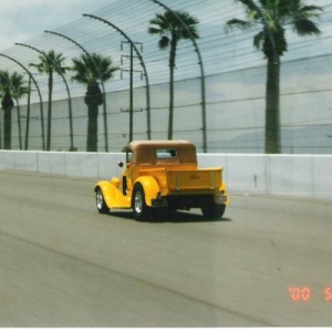 Roadster at Ca Speedway, around 110 on the back straight, fun!!