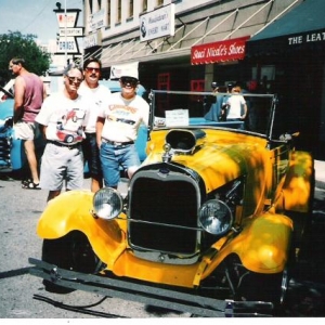 Lowe Bros. Visalia down town car show, summer 1997. Drove up and back in 100+ central valley heat. Built a top shortly after that trip.