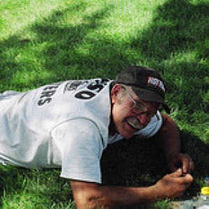 Vern kicking back on the way home from B Ville 2004