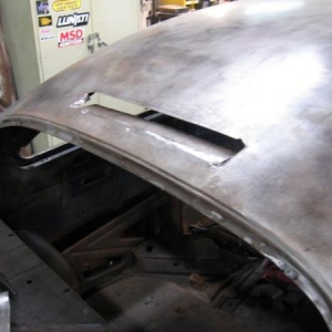 Start of '58 Impala roof vent.