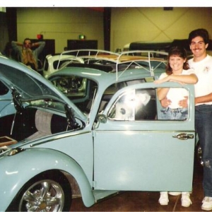 My daughter Jamie and her 60 ragtop bug. She loved that car, but college came first, and I love her for that. Maybe, someday, we'll do another bug for her.