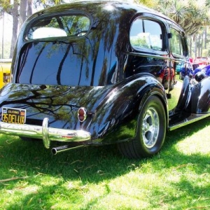 This is one fine road car. Mustang IFS, Corvette IRS, air, power windows, 350/200R trans. We take this car to the March Meet, and it's like riding in a new Cadillac. Chevy restorers want to pound on Ted when they see this car!