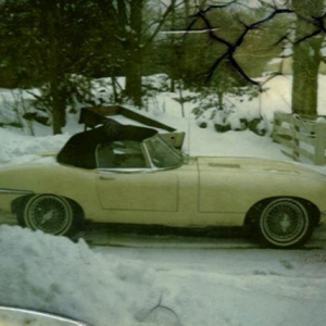 My old 1967 jag xke snow in Snow Rye NH