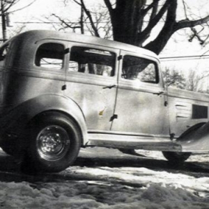 1934 Plymouth 4dr sedan 235 Chevy with overdrive . drove to work for a year or so