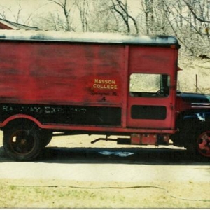 1949 ford Railway Express that was used by Nason college. Great for moble parts storage. Last i knew I is still here in town sitting behind the guys house i sold it to