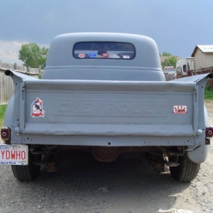 The '48 Chevy that I built in 1998 and sold in 2003. Chopped 3", Mustang II front end, 305ci/T350, Astro Supreme wheels.