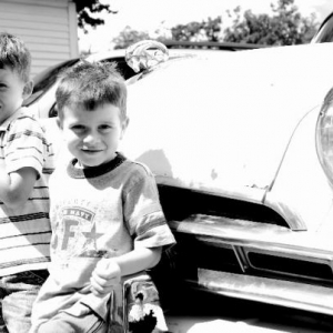 matty and cole with 53.  My son(foreground) and my nephew in front of the 53 Dodge.  Photo credit to my bro Mike.