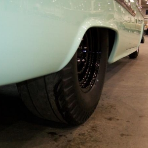 Pic of the 8.20 Firestone Cheaters on 15x7 1954 Chevy steelies on my 55....this ones for thehazmatguy, HOTRODiHC and Butch....thanks for the help brothers.