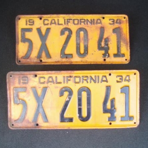 original 1934 california plates