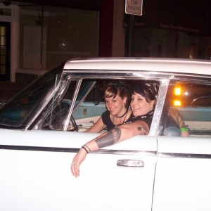 Yea, I love driving this car!! Nanner and I posing inside the winning car...