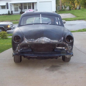 Merc grill shell and starting to round hood corners.